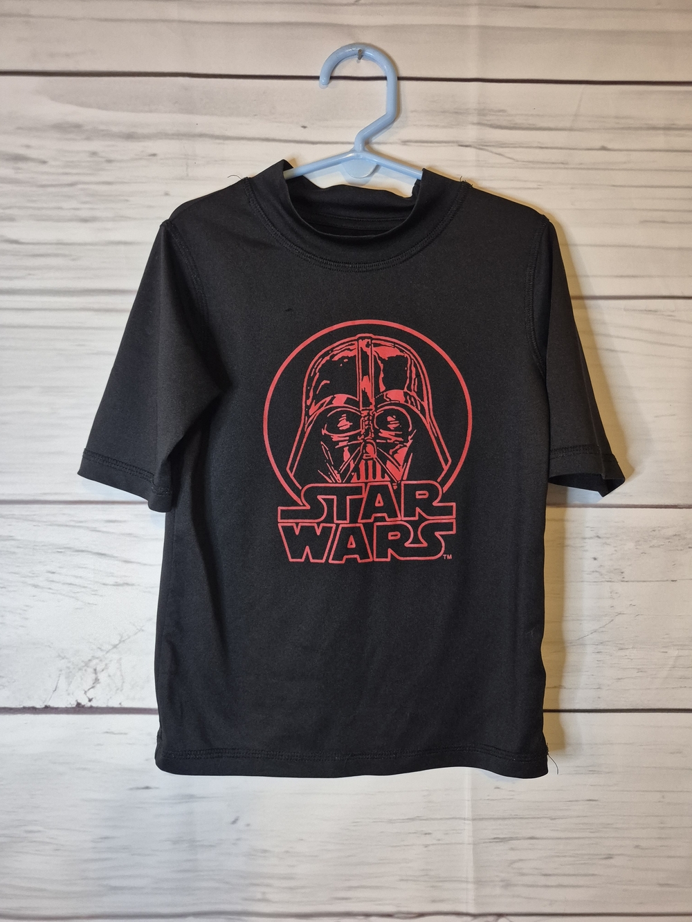 Star Wars Kids Black Rashguard with Red Darth Vader Logo Small